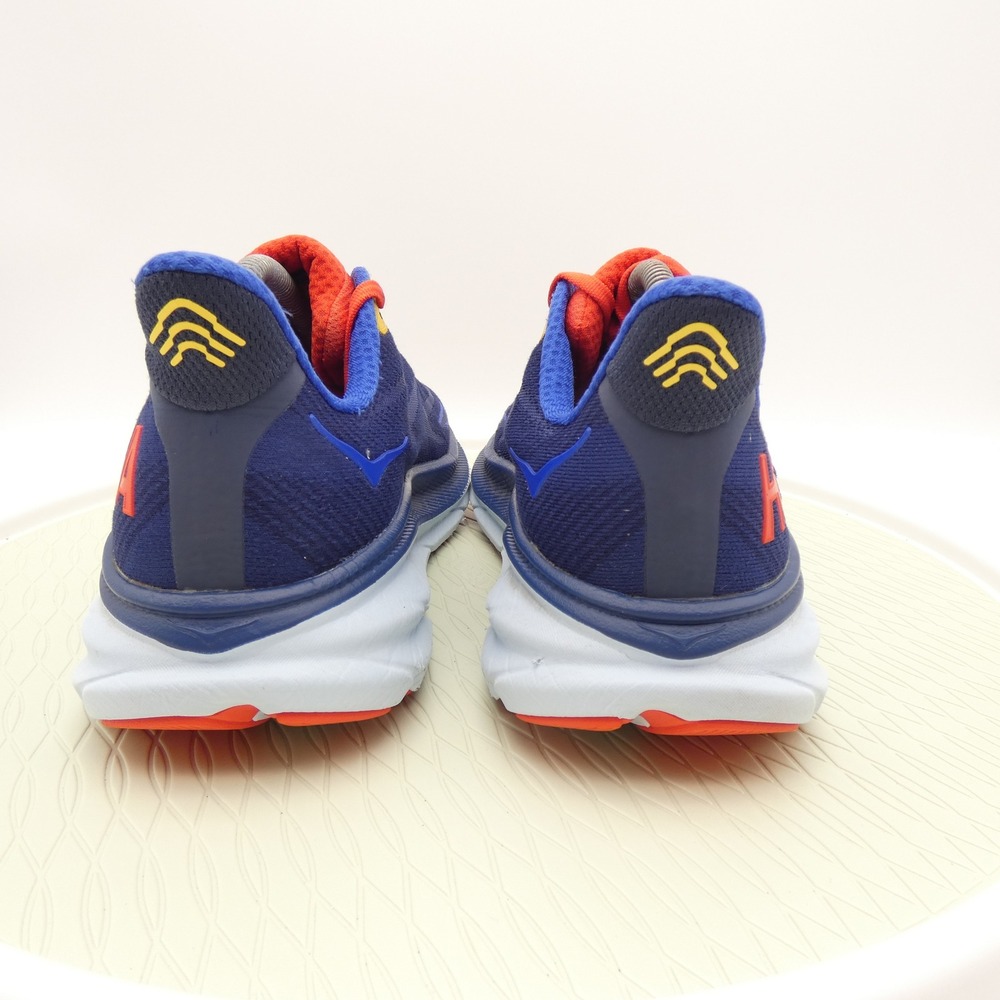 Hoka One One Clifton 9 Mens 10 Deep Lake Ceramic Blue Orange 1127895 BBDGB - Picture 4 of 10